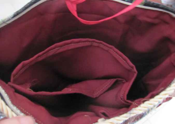 large image of art item: bag – tiger embroidery black inner crimson