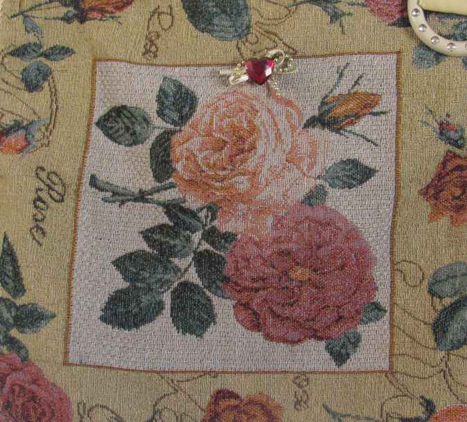 large image of art item: bag – yellow embroided flowers red pink blue