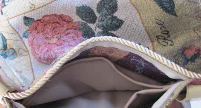 large image of art item: bag – yellow embroided flowers red pink blue