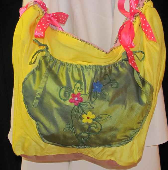 large image of art item: bag – yellow pouch green