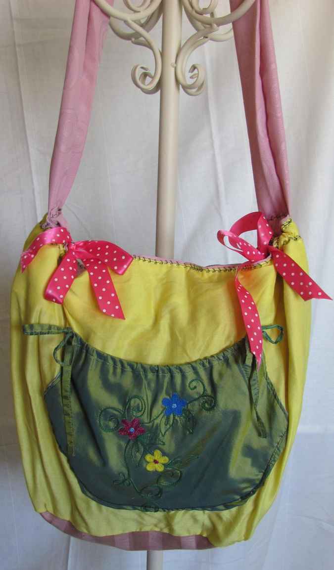 large image of art item: bag – yellow pouch green
