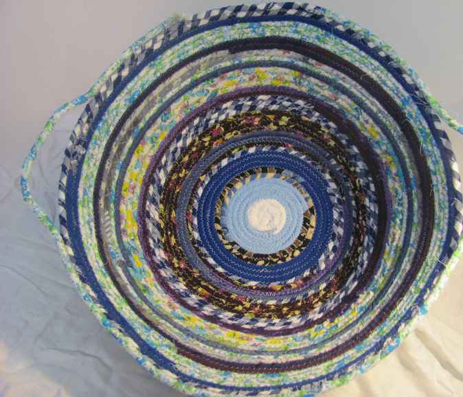 large image of art item: basket – blue white cyan