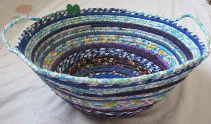 large image of art item: basket – blue white cyan