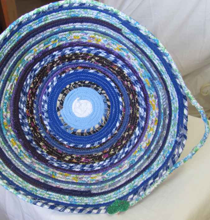 large image of art item: basket – blue white cyan
