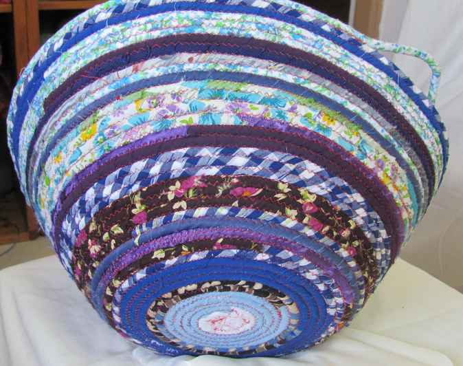 large image of art item: basket – blue white cyan