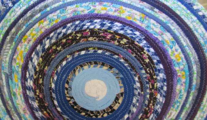 large image of art item: basket – blue white cyan