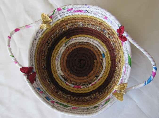 large image of art item: basket – brown ochre white