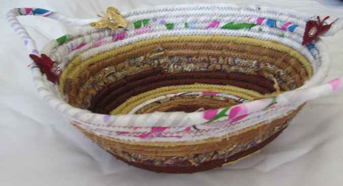 large image of art item: basket – brown ochre white