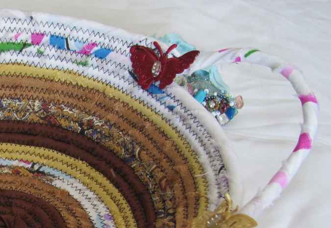 large image of art item: basket – brown ochre white