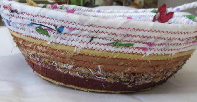 large image of art item: basket – brown ochre white