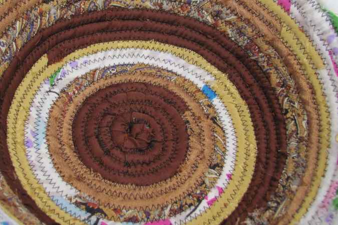 large image of art item: basket – brown ochre white