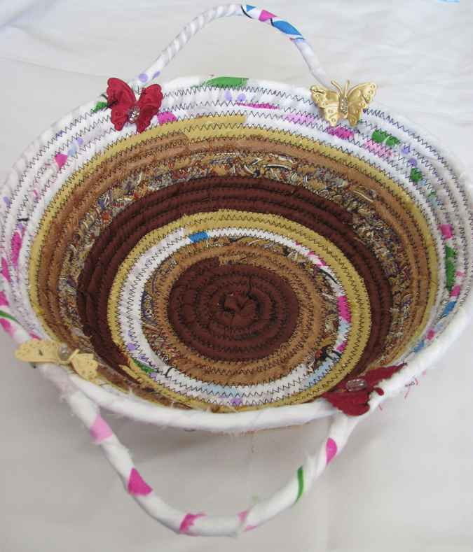 large image of art item: basket – brown ochre white
