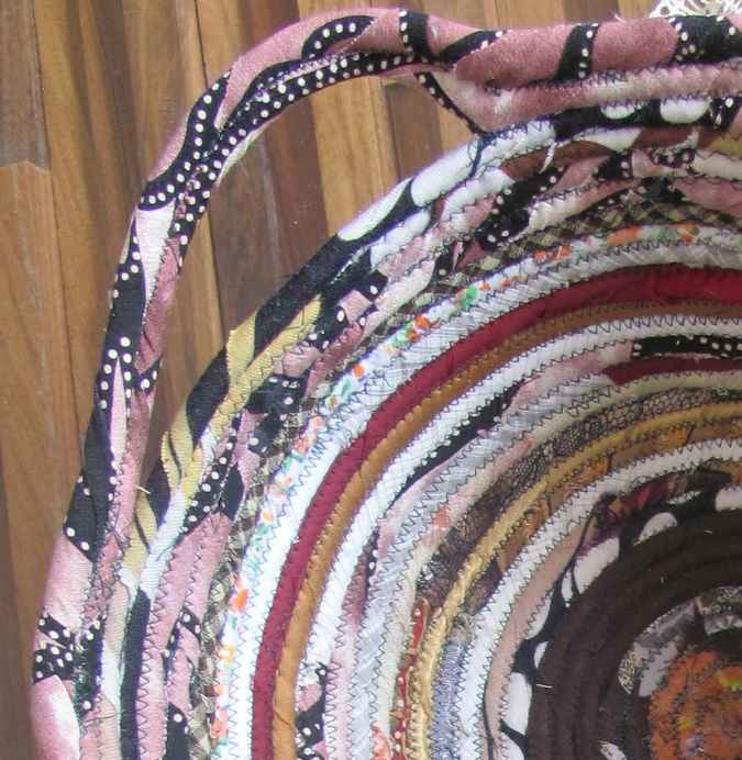 large image of art item: basket – brown pink