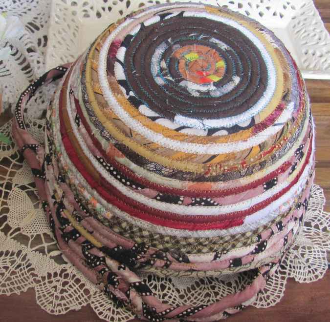 large image of art item: basket – brown pink
