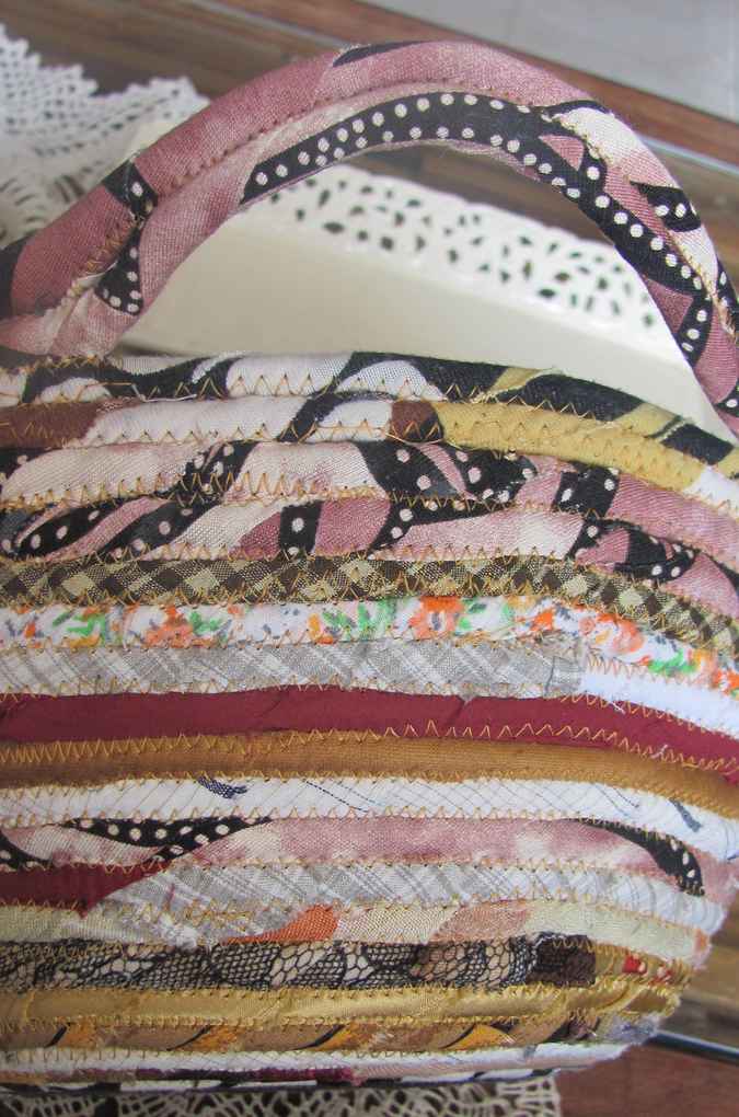 large image of art item: basket – brown pink