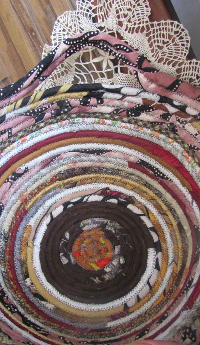 large image of art item: basket – brown pink