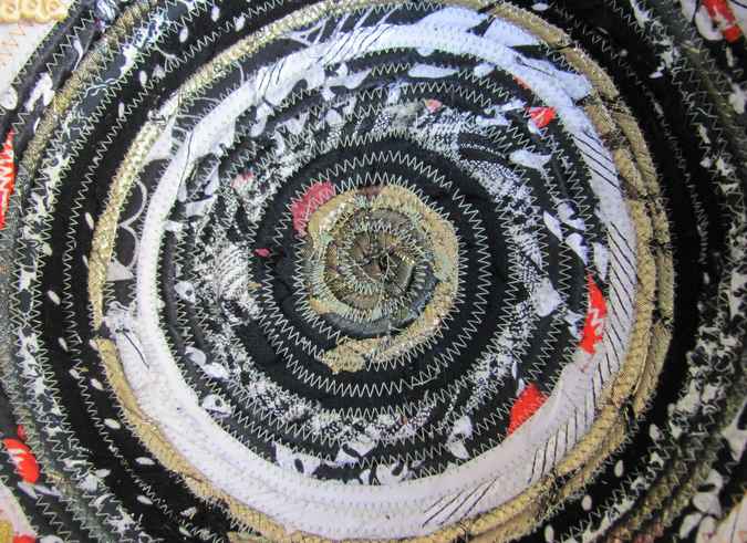 large image of art item: basket – butterflies black gray white