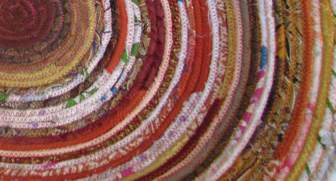 large image of art item: basket – butterflies orange red white