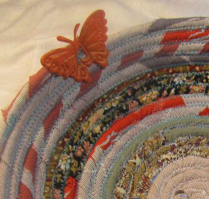 large image of art item: basket – butterflies orange white