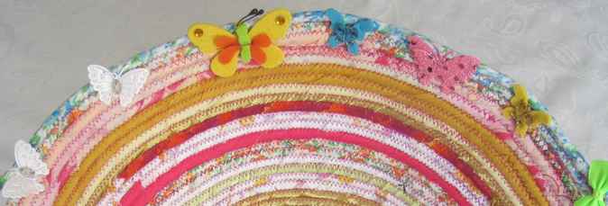 large image of art item: basket – butterflies pink orange