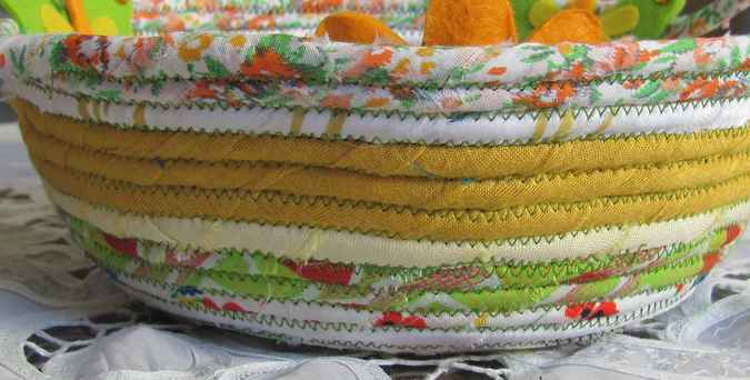 large image of art item: basket – butterflies yellow white red