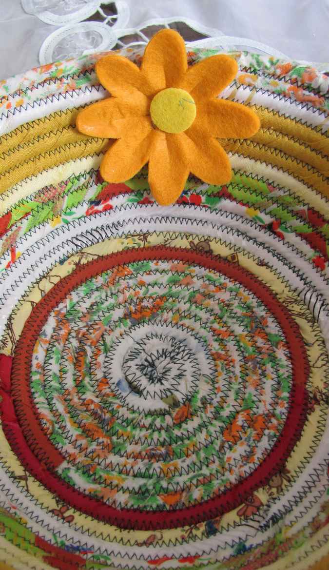large image of art item: basket – butterflies yellow white red