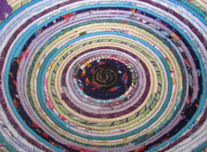 large image of art item: basket – butterfllies yellow cyan