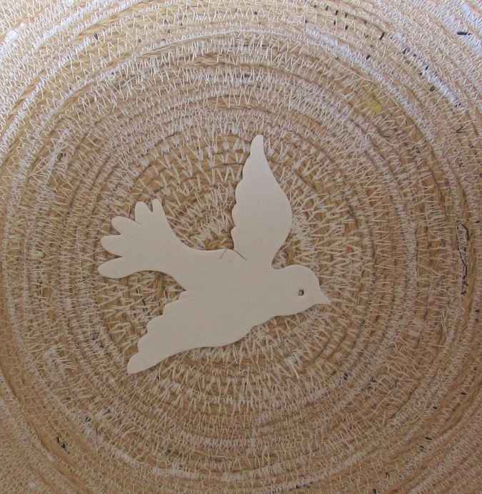 large image of art item: basket – dove flowers khaki