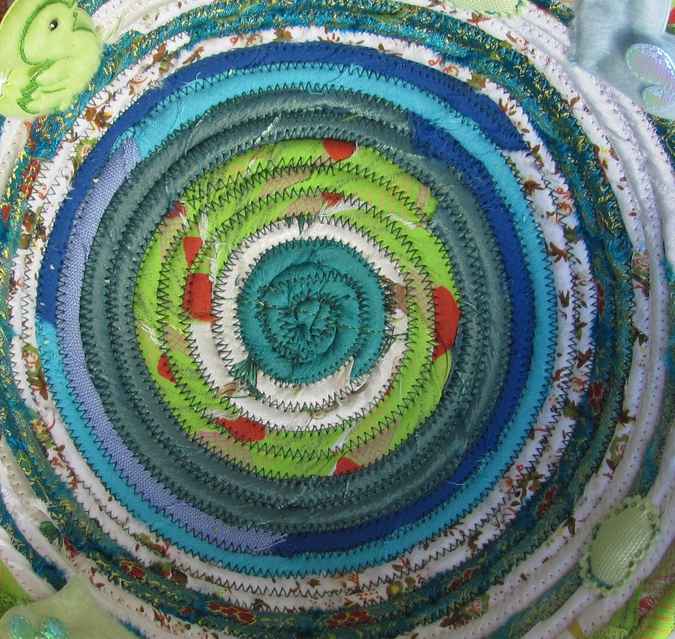 large image of art item: basket – duckling heart green