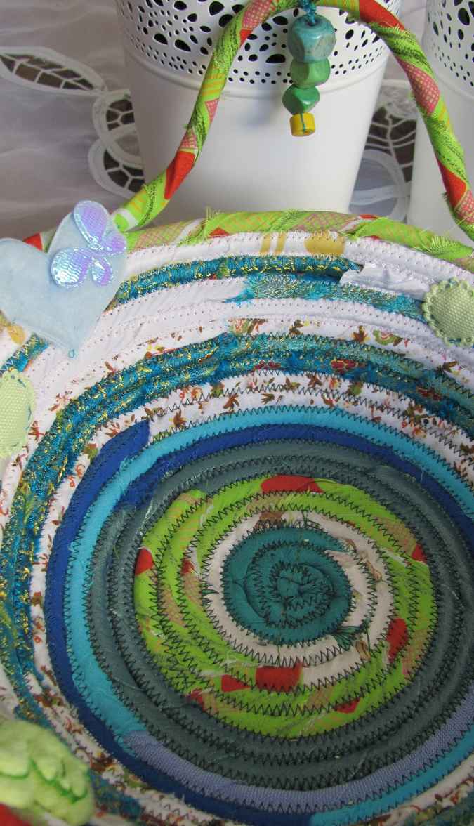 large image of art item: basket – duckling heart green