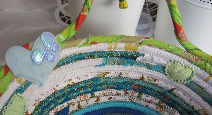 large image of art item: basket – duckling heart green