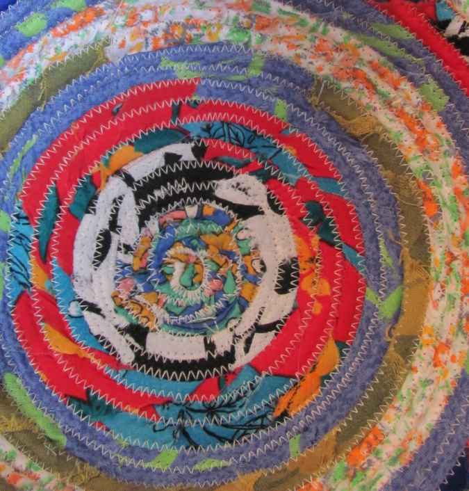 large image of art item: basket – fairy flowers cyan yellow red