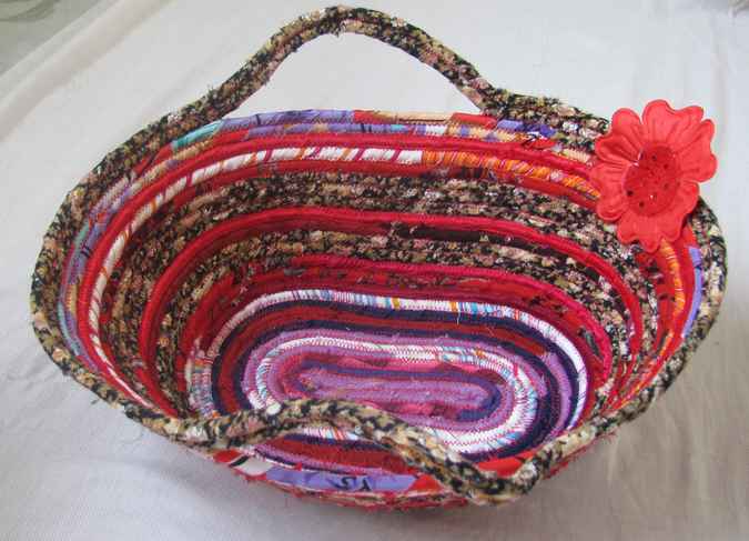 large image of art item: basket – flower red purple