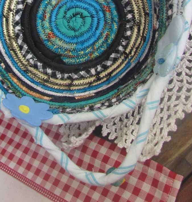large image of art item: basket – flowers hearts cyan blue