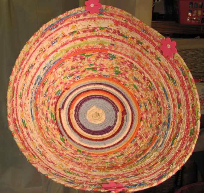 large image of art item: basket – flowers pinkish