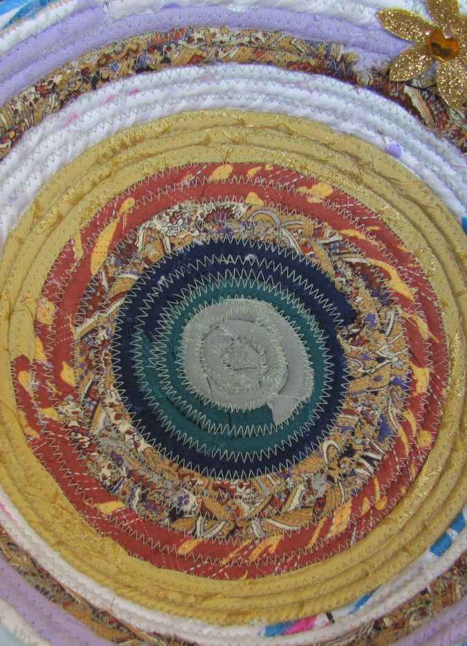 large image of art item: basket – flowers yellow white blue red