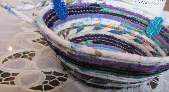 large image of art item: basket – hamsa blue white cyan