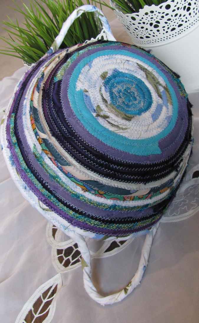 large image of art item: basket – hamsa blue white cyan