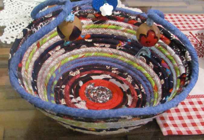 large image of art item: basket – hamsa violet black red