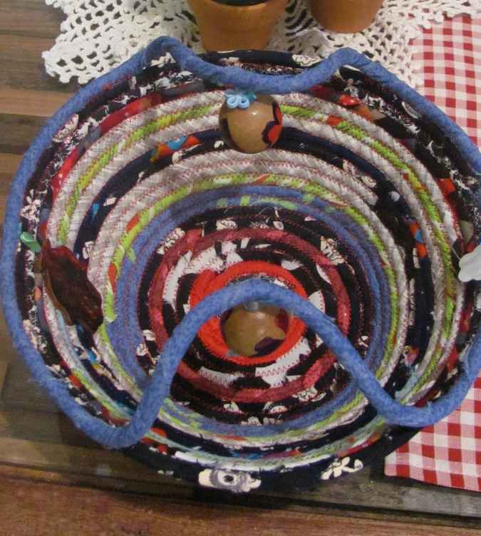 large image of art item: basket – hamsa violet black red