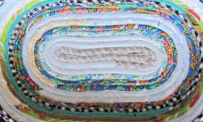 large image of art item: basket – long white checkred