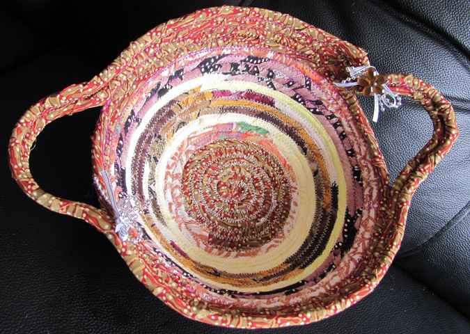 large image of art item: basket – pattern red brown