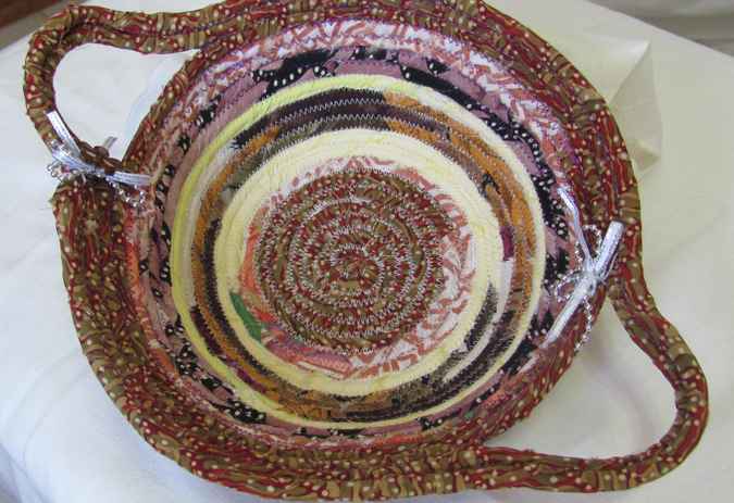 large image of art item: basket – pattern red brown