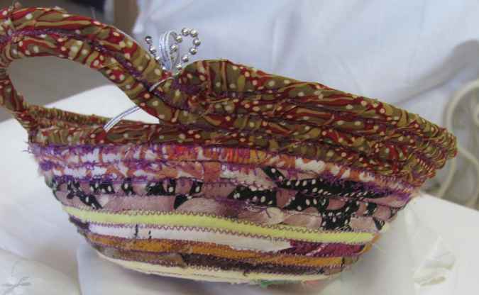 large image of art item: basket – pattern red brown