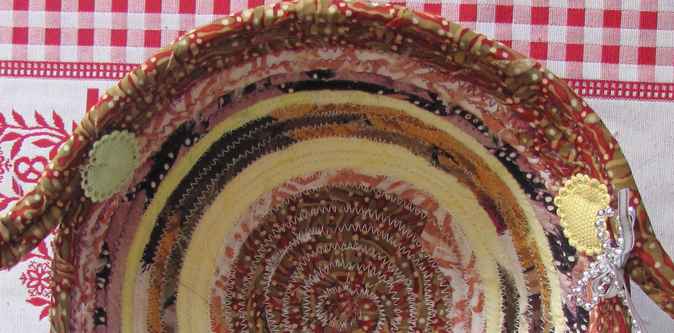 large image of art item: basket – pattern red brown