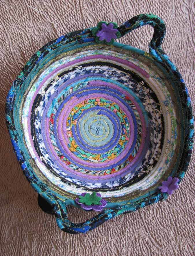large image of art item: basket – purple and blue cyan