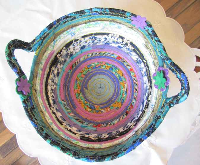 large image of art item: basket – purple and blue cyan