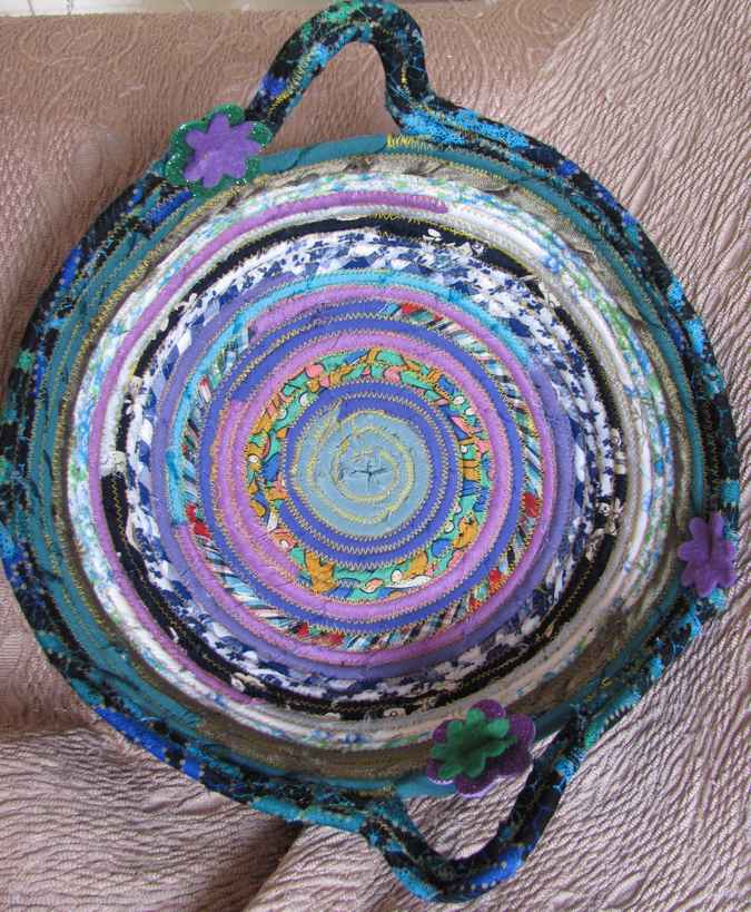 large image of art item: basket – purple and blue cyan