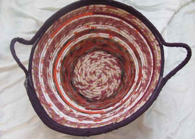 large image of art item: basket – purple crimson orange