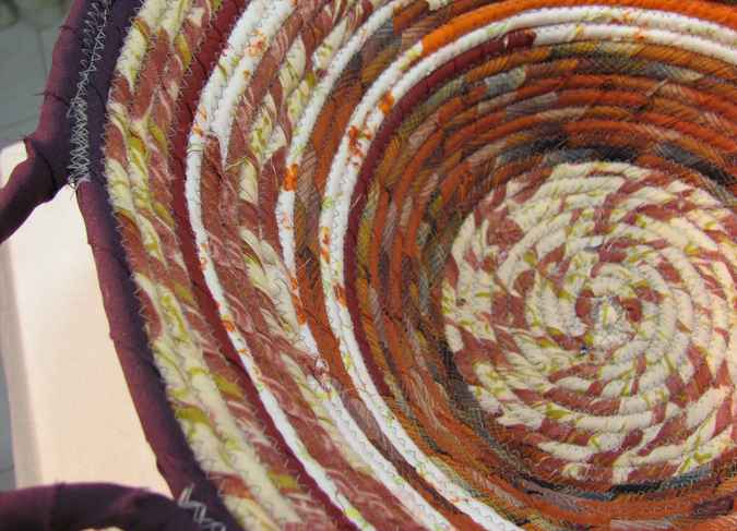 large image of art item: basket – purple crimson orange